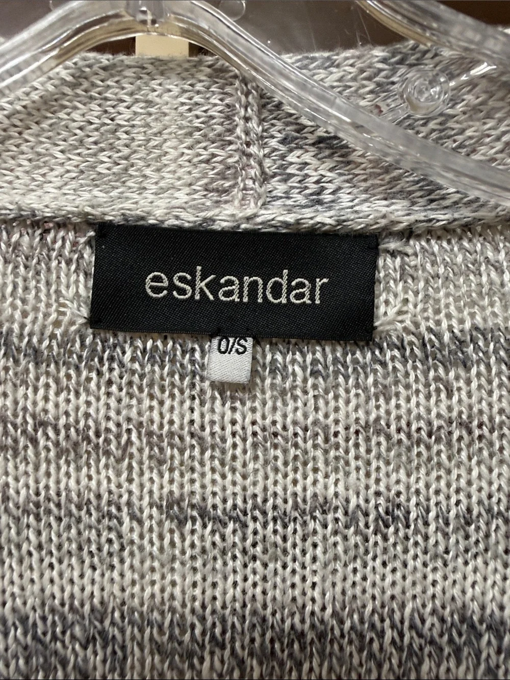 eskandar Heathered Gray Open-Front linen and silk blend Cardigan